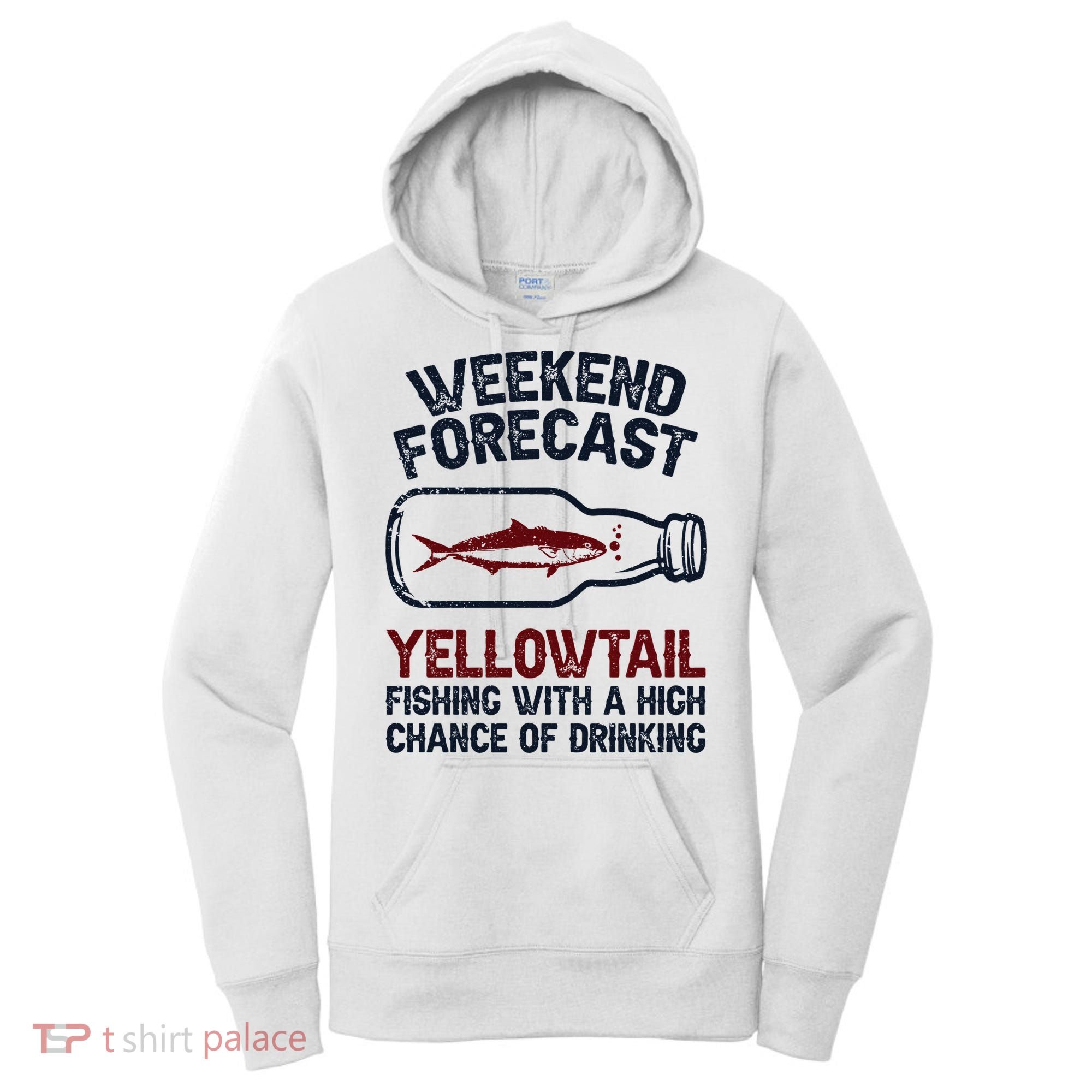 Fisher Weekend Forecast Fishing Fish Yellowtail Women's Hoodie