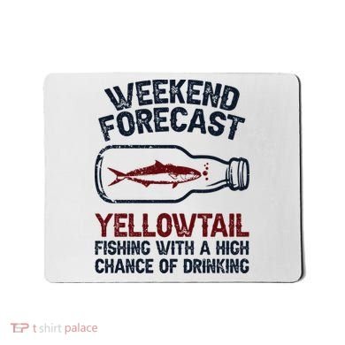 Fisher Weekend Forecast Fishing Fish Yellowtail Mousepad