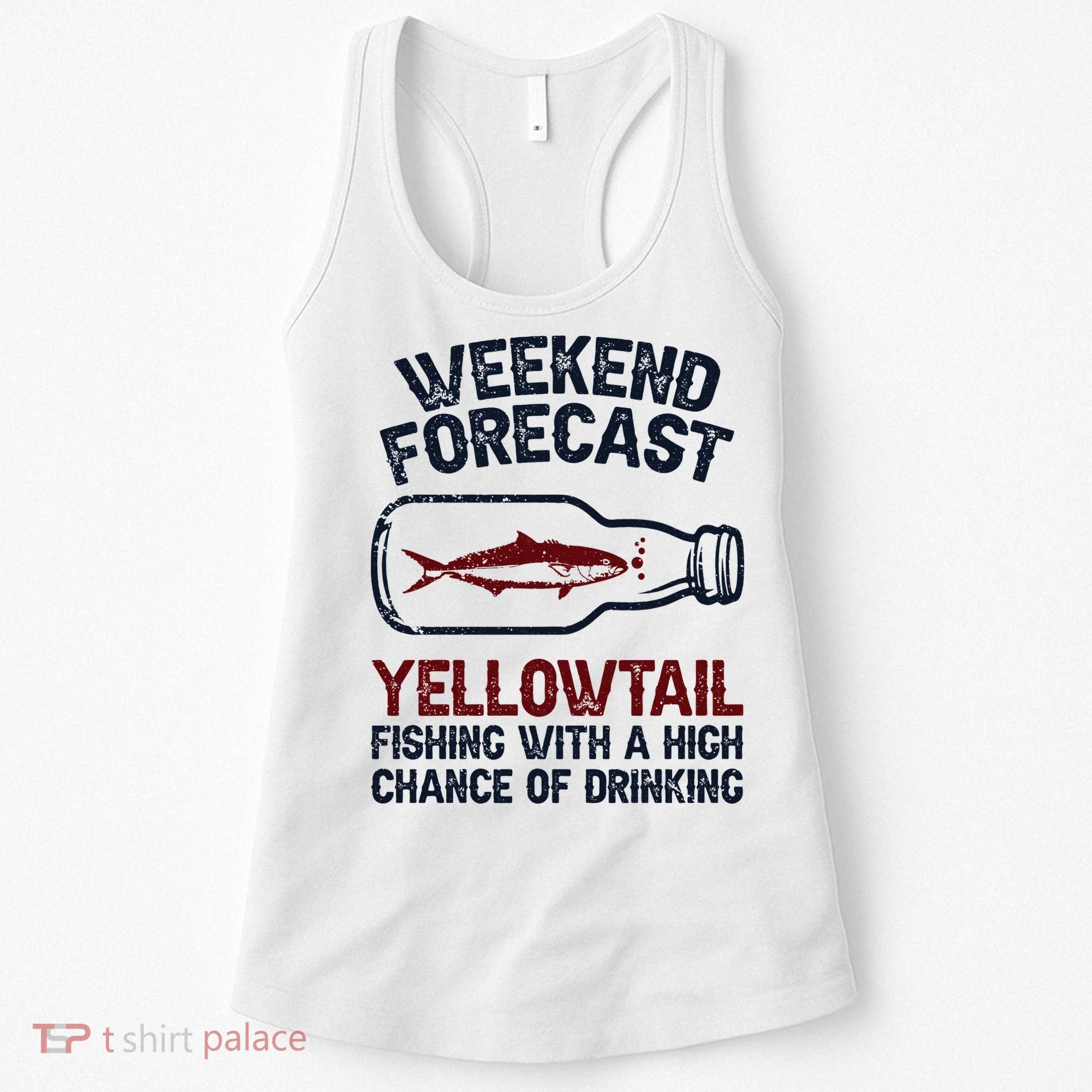 Fisher Weekend Forecast Fishing Fish Yellowtail Women's Tank Top