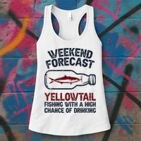 Fisher Weekend Forecast Fishing Fish Yellowtail Women's Tank Top thumb 3