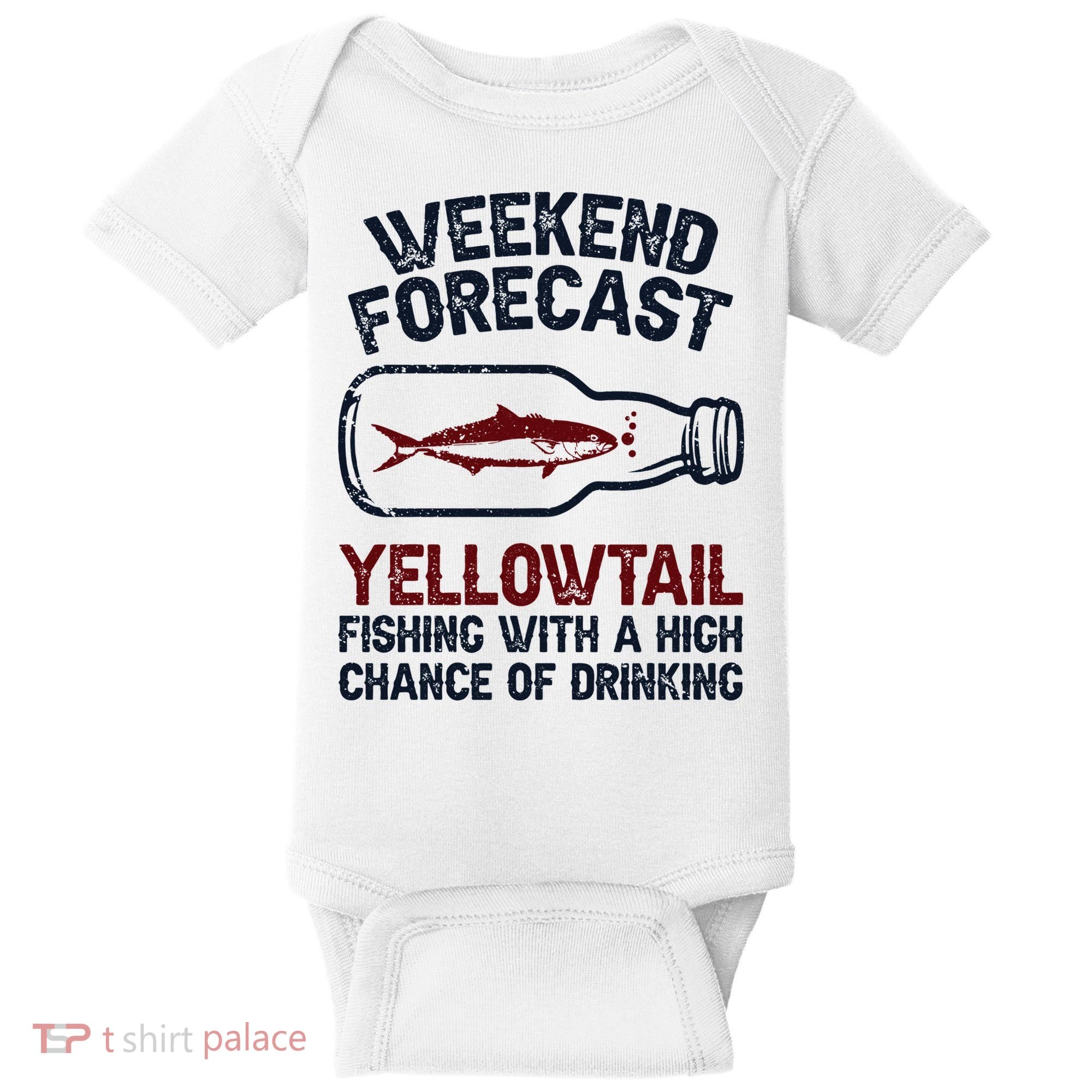 Fisher Weekend Forecast Fishing Fish Yellowtail Baby Bodysuit