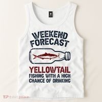 Fisher Weekend Forecast Fishing Fish Yellowtail Tank Top thumb 2