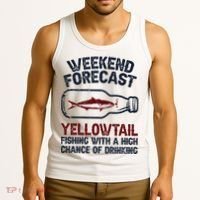 Fisher Weekend Forecast Fishing Fish Yellowtail Tank Top thumb 3