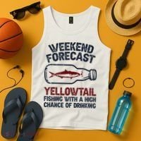 Fisher Weekend Forecast Fishing Fish Yellowtail Tank Top thumb 4