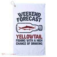 Fisher Weekend Forecast Fishing Fish Yellowtail Golf Towel thumb 0
