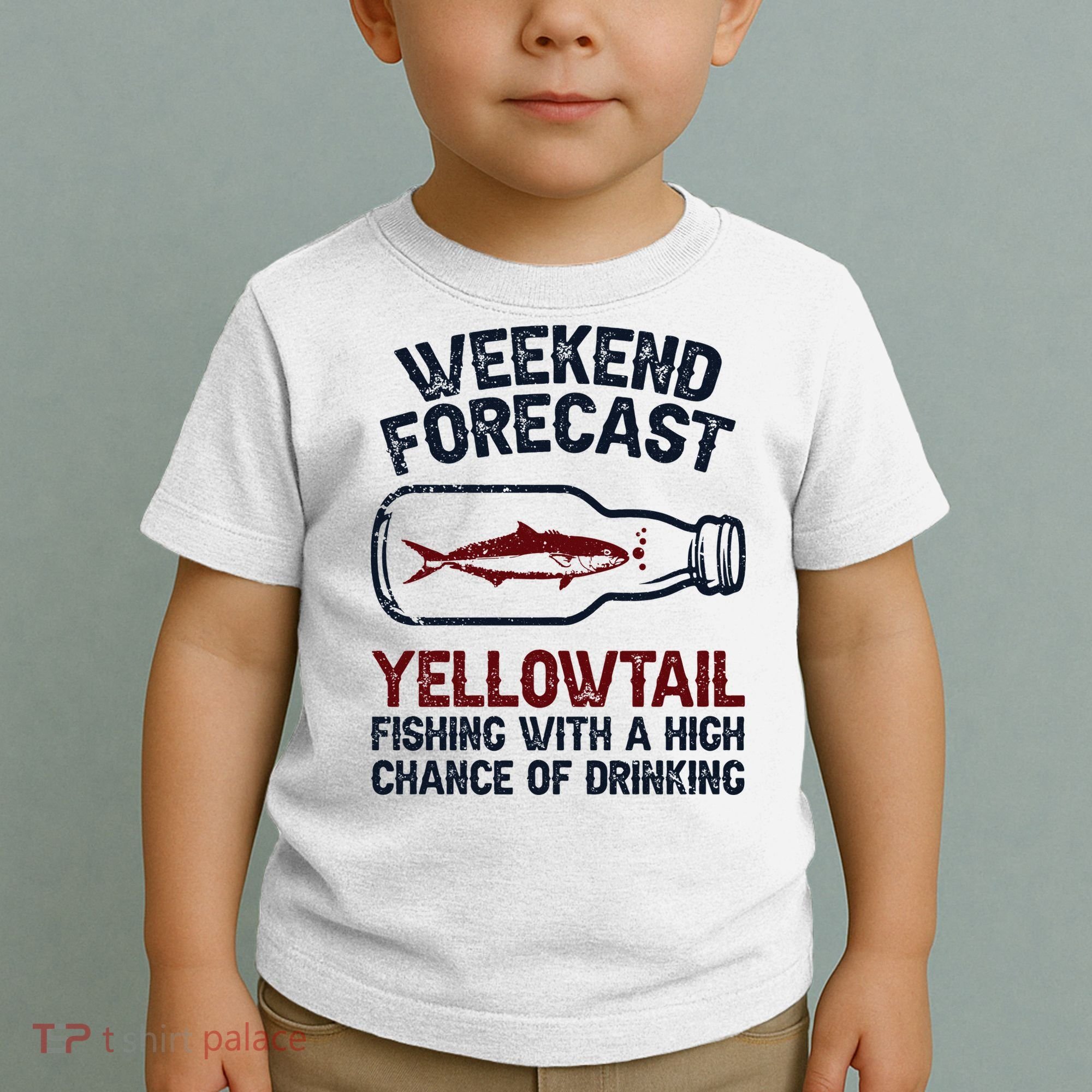 Fisher Weekend Forecast Fishing Fish Yellowtail Toddler T-Shirt