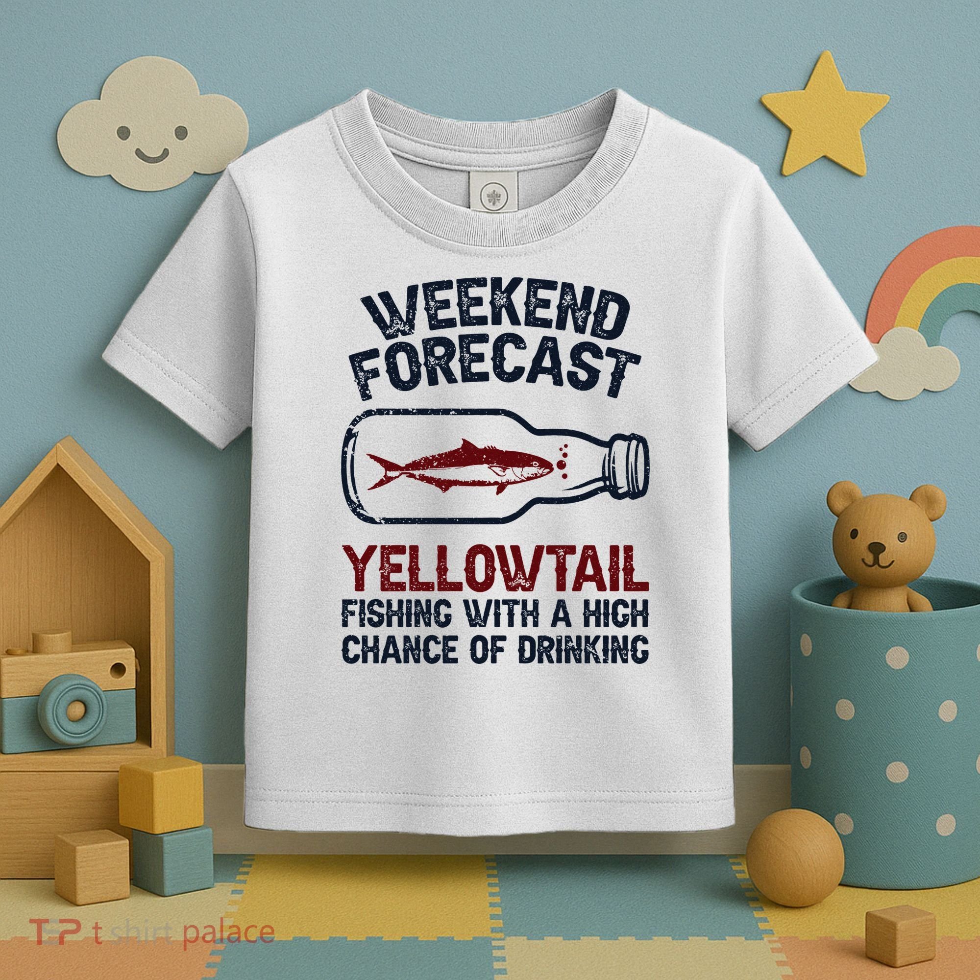 Fisher Weekend Forecast Fishing Fish Yellowtail Toddler T-Shirt