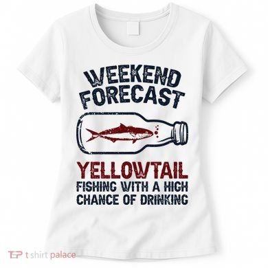 Fisher Weekend Forecast Fishing Fish Yellowtail Women's T-Shirt