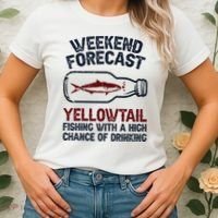 Fisher Weekend Forecast Fishing Fish Yellowtail Women's T-Shirt thumb 2