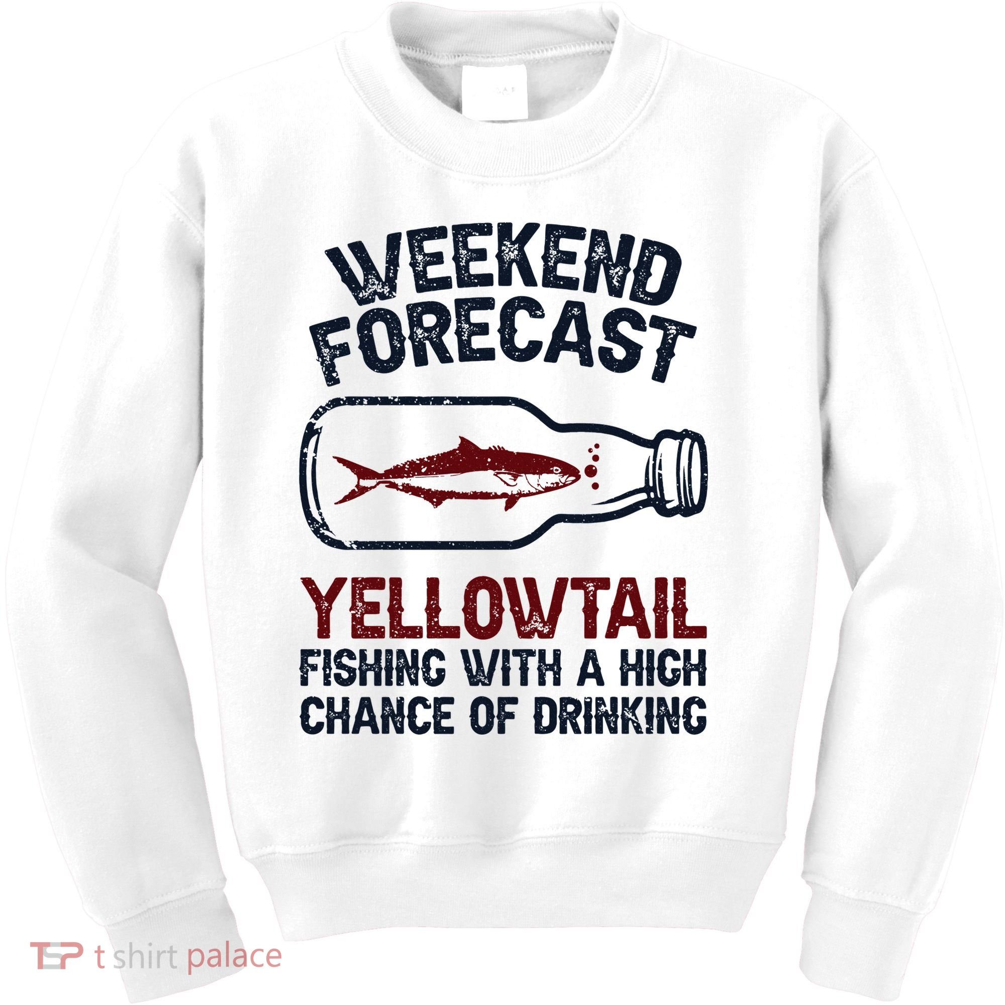 Fisher Weekend Forecast Fishing Fish Yellowtail Kids Sweatshirt