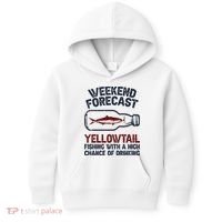 Fisher Weekend Forecast Fishing Fish Yellowtail Kids Hoodie thumb 0