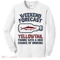 Fisher Weekend Forecast Fishing Fish Yellowtail Kids Long Sleeve Shirt thumb 0