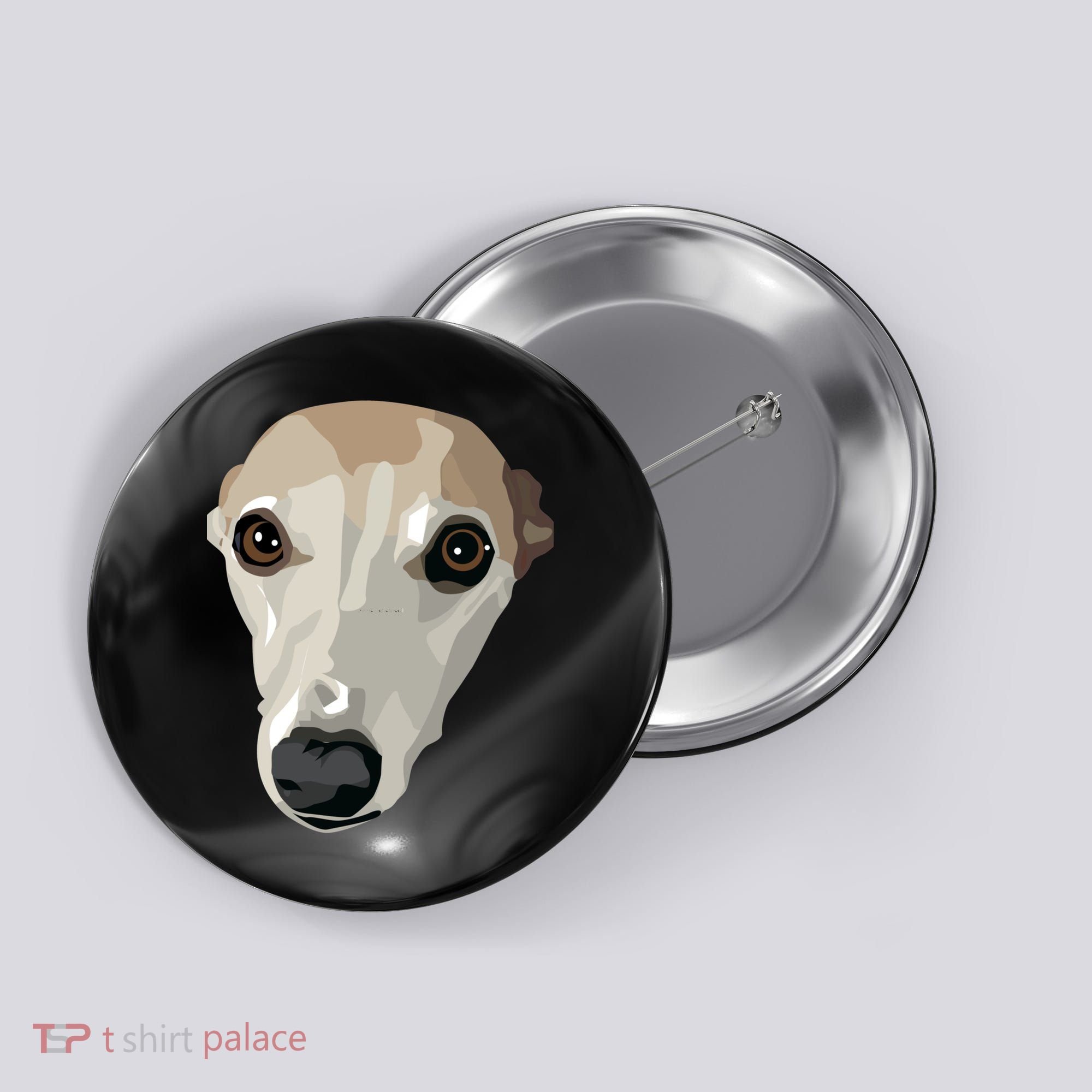 Fawn Whippet Button