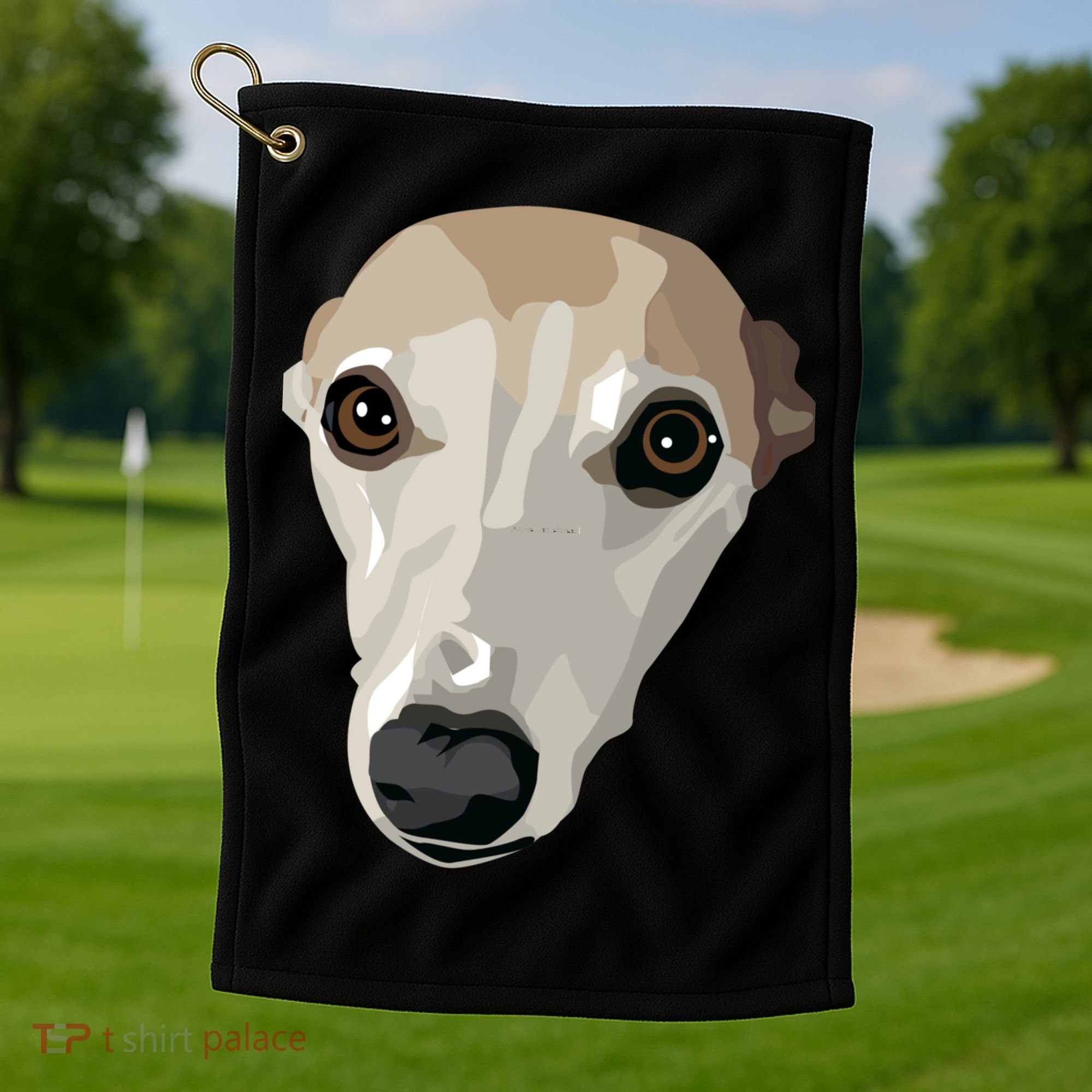 Fawn Whippet Golf Towel