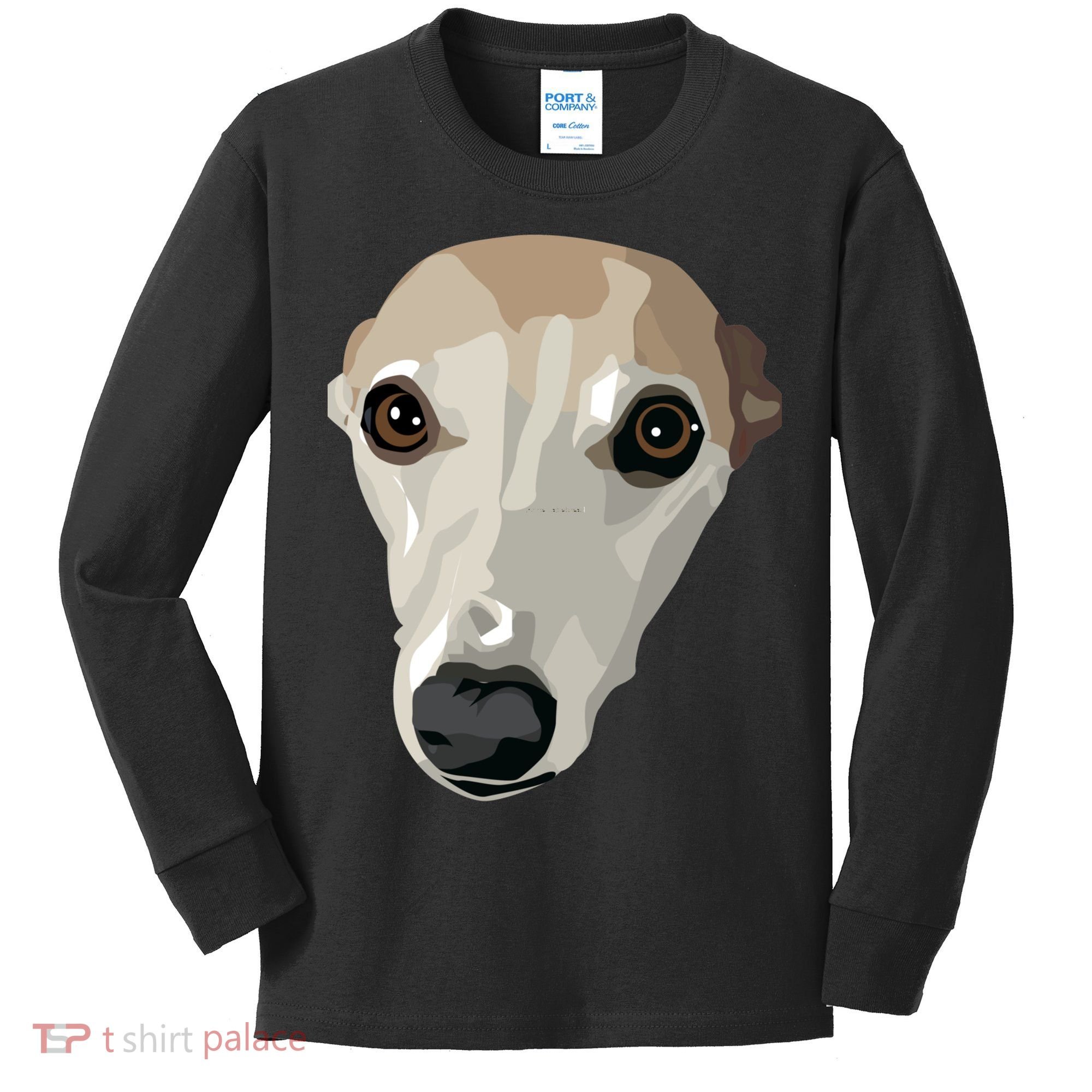 Fawn Whippet Kids Long Sleeve Shirt