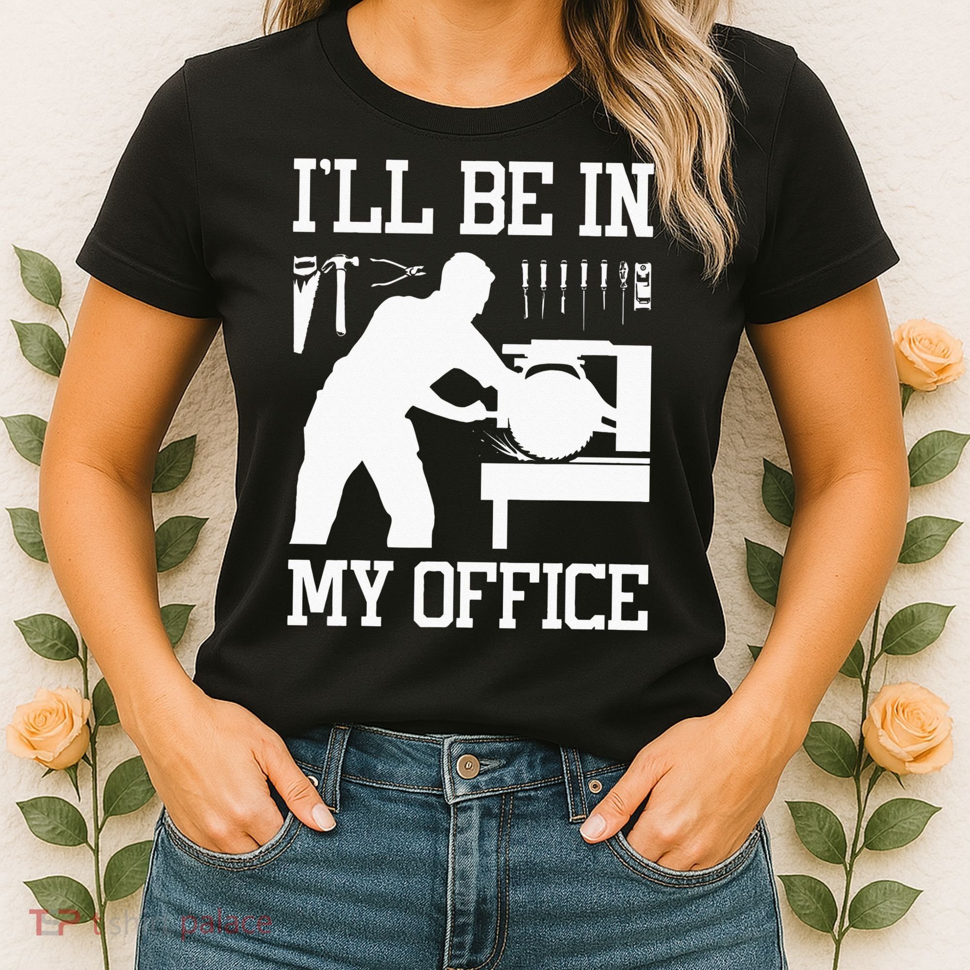 Funny Woodworking Gift For Wo Carpentry Woodworker Women's T-Shirt