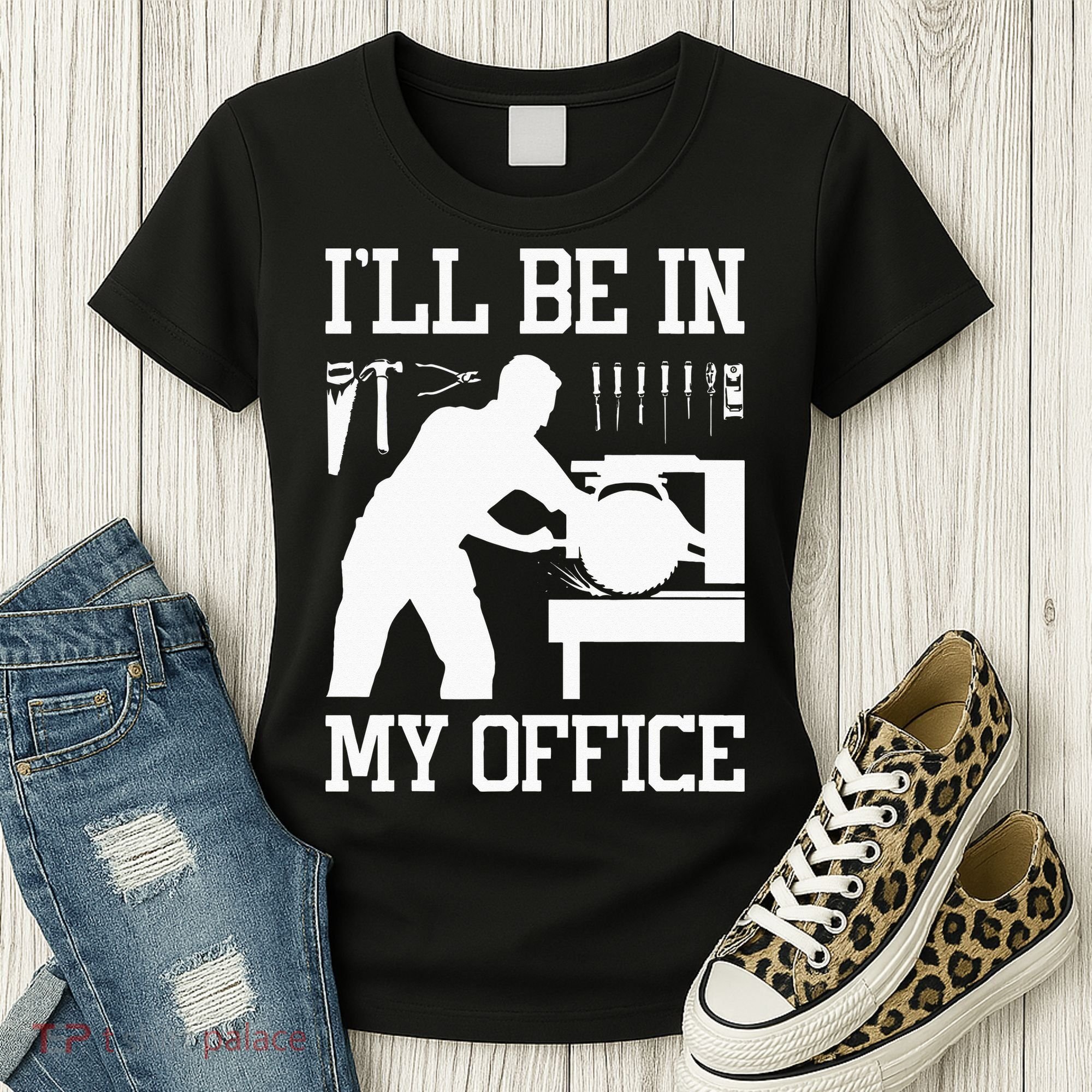 Funny Woodworking Gift For Wo Carpentry Woodworker Women's T-Shirt