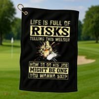 Funny Welding Gear Welder Men Golf Towel thumb 1