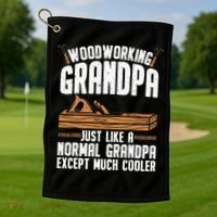 Funny Woodworking Grandpa Dad Golf Towel thumb 1