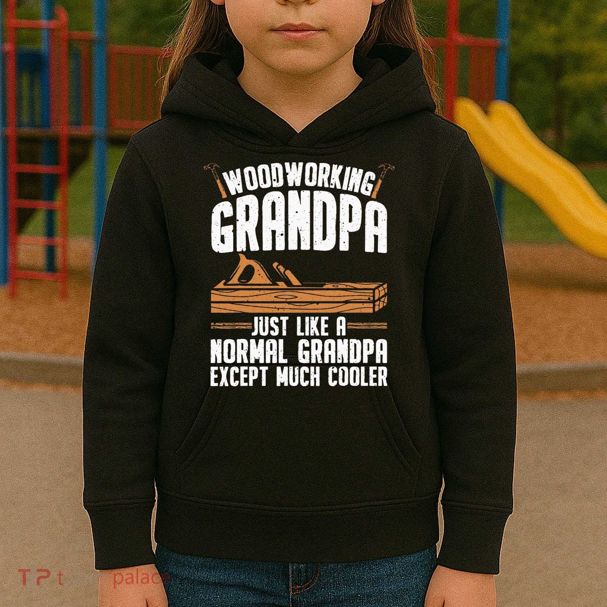 Funny Woodworking Grandpa Dad Kids Hoodie