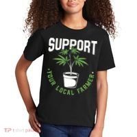 Funny Weed Gift Support Your Local Farmer Local Grower Kids T-Shirt thumb 2