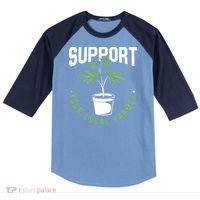 Funny Weed Gift Support Your Local Farmer Local Grower Raglan Baseball Sleeve Shirt thumb 0