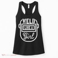 Female Welder Gift Weld Like A Girl Mask Women's Tank Top thumb 0