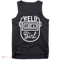 Female Welder Gift Weld Like A Girl Mask Tank Top thumb 0
