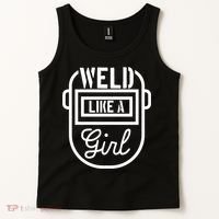 Female Welder Gift Weld Like A Girl Mask Tank Top thumb 2