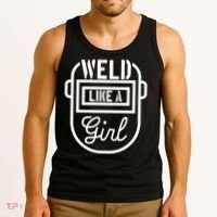 Female Welder Gift Weld Like A Girl Mask Tank Top thumb 3