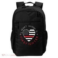 Firefighter Wife Girlfriend Thin Red Line Heart Flag Fire Gift Backpack thumb 0