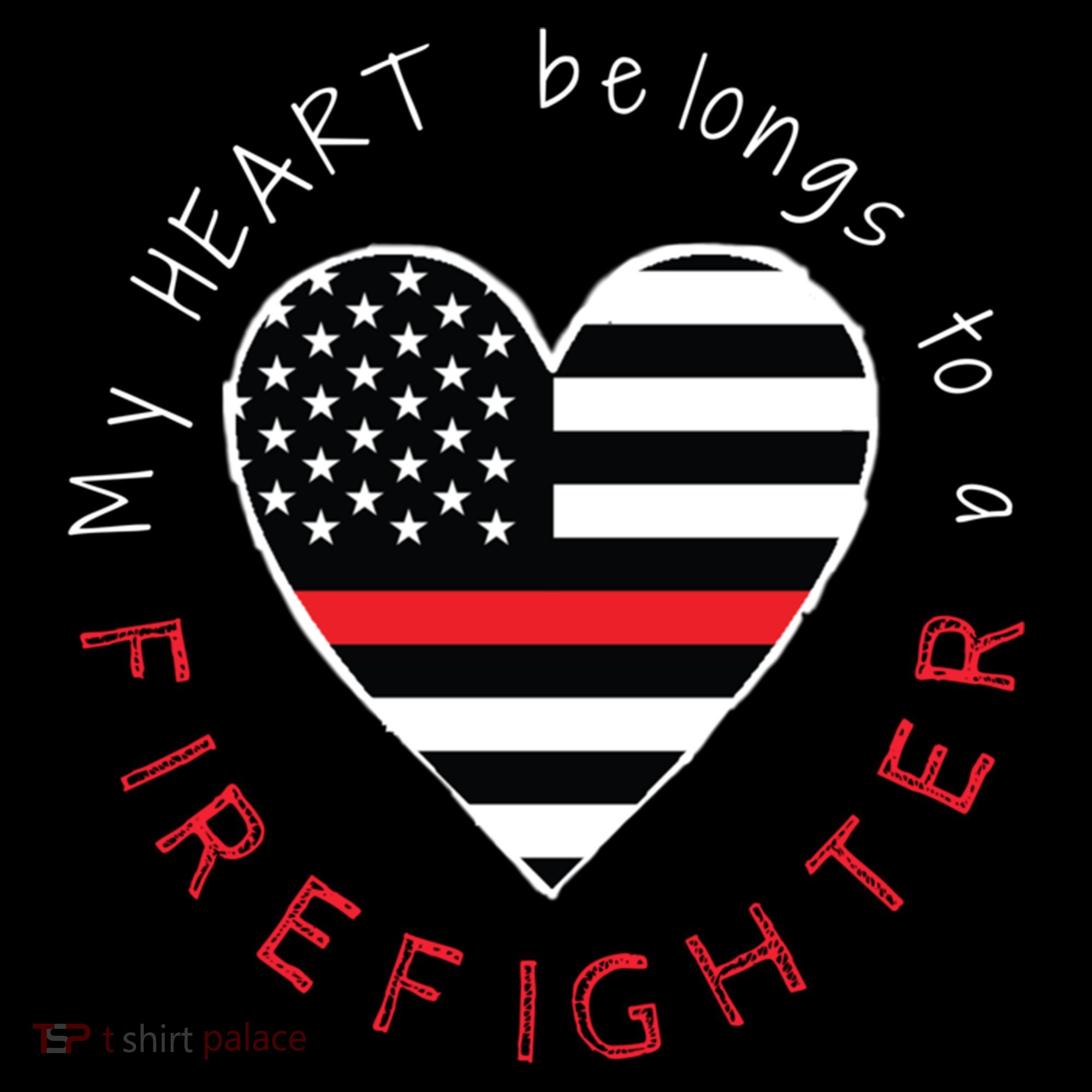 Firefighter Wife Girlfriend Thin Red Line Heart Flag Fire Gift Women's Hoodie
