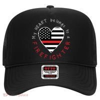 Firefighter Wife Girlfriend Thin Red Line Heart Flag Fire Gift Hat thumb 0
