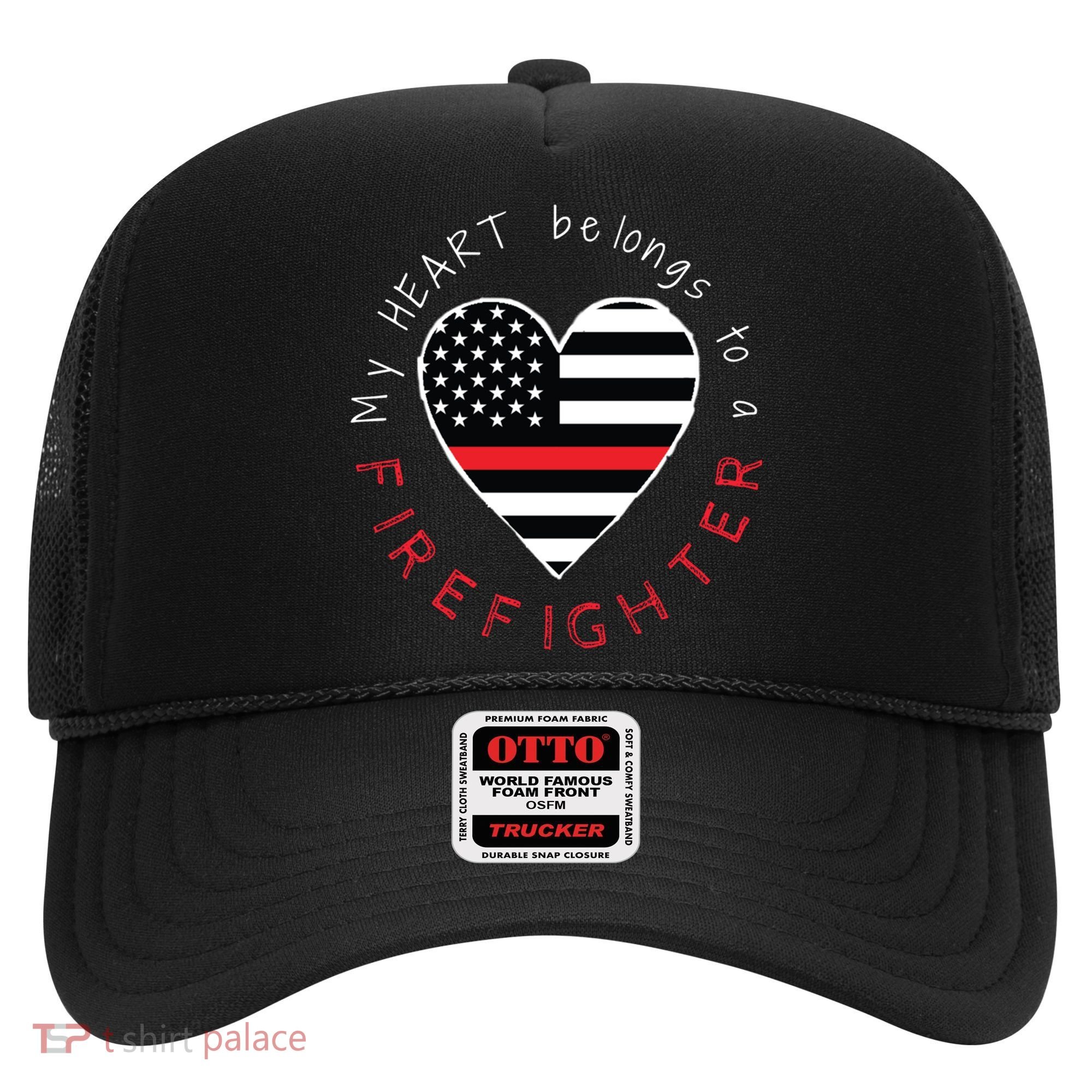 Firefighter Wife Girlfriend Thin Red Line Heart Flag Fire Gift Hat