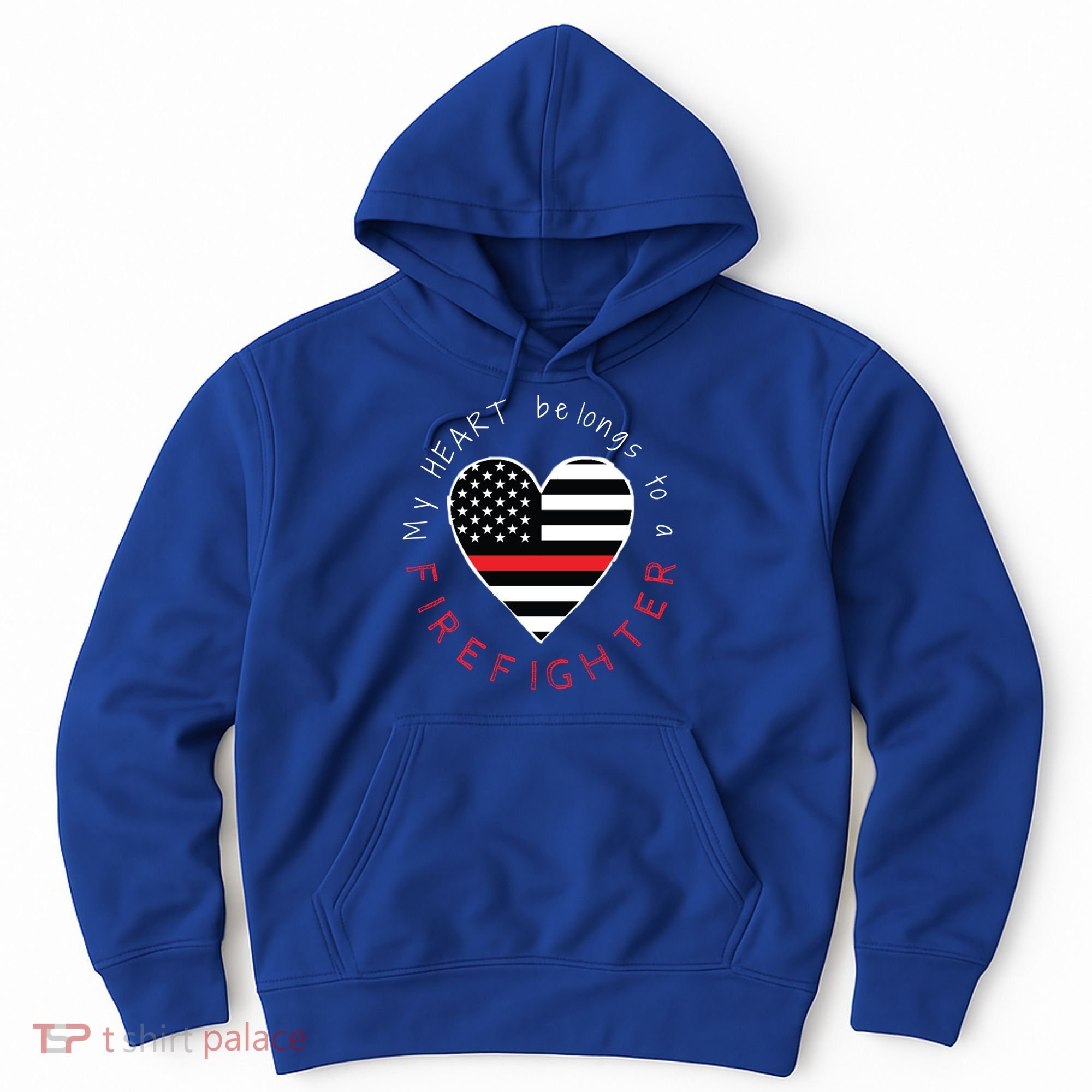Firefighter Wife Girlfriend Thin Red Line Heart Flag Fire Gift Hoodie