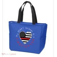 Firefighter Wife Girlfriend Thin Red Line Heart Flag Fire Gift Tote Bag thumb 3