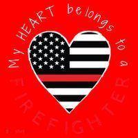 Firefighter Wife Girlfriend Thin Red Line Heart Flag Fire Gift Santa Hat thumb 1