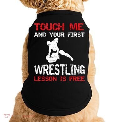 Funny Wrestling Gift First Lesson Is Free Wrestler Gift Doggie Tank