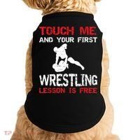 Funny Wrestling Gift First Lesson Is Free Wrestler Gift Doggie Tank thumb 0