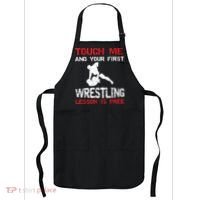 Funny Wrestling Gift First Lesson Is Free Wrestler Gift Apron thumb 0