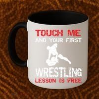 Funny Wrestling Gift First Lesson Is Free Wrestler Gift Coffee Mug thumb 2