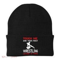 Funny Wrestling Gift First Lesson Is Free Wrestler Gift Beanie thumb 0