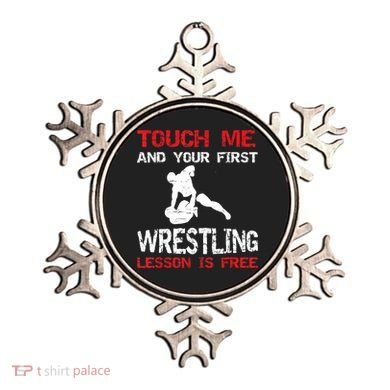 Funny Wrestling Gift First Lesson Is Free Wrestler Gift Ornament