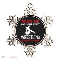 Funny Wrestling Gift First Lesson Is Free Wrestler Gift Ornament thumb 0