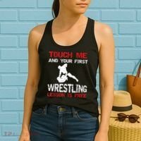 Funny Wrestling Gift First Lesson Is Free Wrestler Gift Women's Tank Top thumb 2