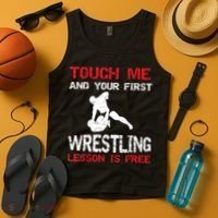 Funny Wrestling Gift First Lesson Is Free Wrestler Gift Tank Top thumb 4