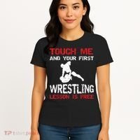Funny Wrestling Gift First Lesson Is Free Wrestler Gift Women's T-Shirt thumb 4