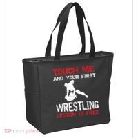 Funny Wrestling Gift First Lesson Is Free Wrestler Gift Tote Bag thumb 2