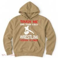 Funny Wrestling Gift First Lesson Is Free Wrestler Gift Hoodie thumb 0