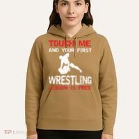 Funny Wrestling Gift First Lesson Is Free Wrestler Gift Hoodie thumb 5